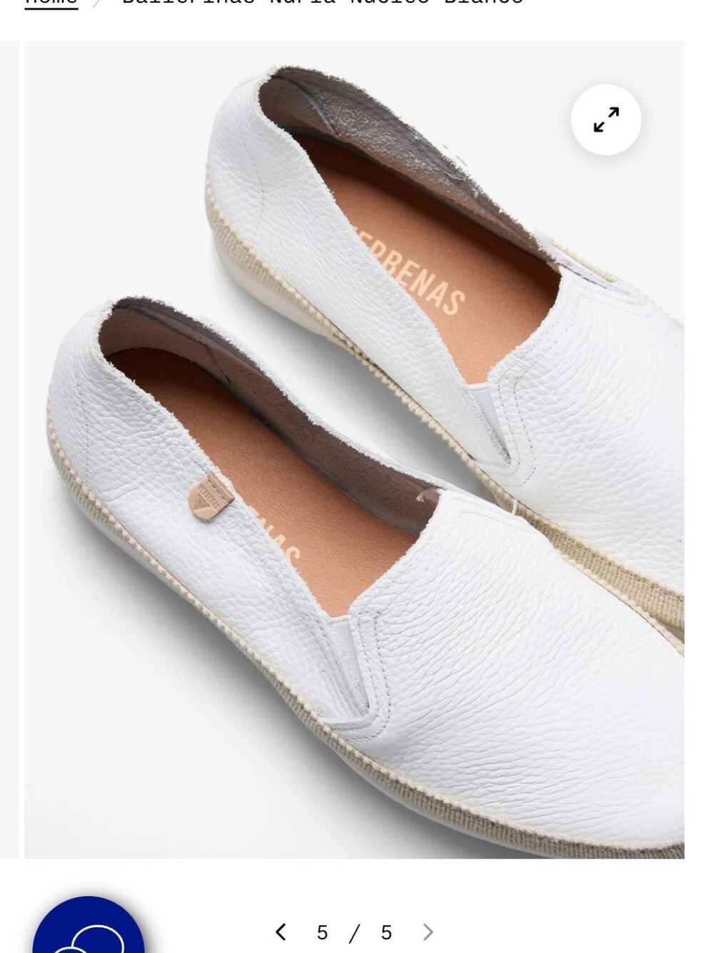 Verbenas Nuria White Leather Shoes, Size 39, NWT